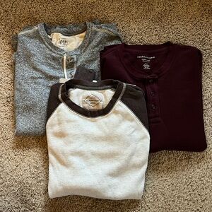 Men’s Waffle Knit Long-Sleeve Shirt Bundle Size Small